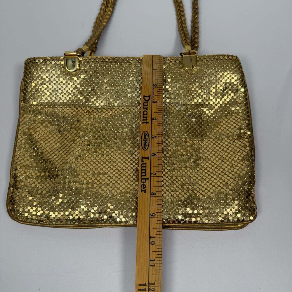 Whiting & Davis Vintage Gold Mesh Braided Strap Shoulder Bag - Picture 13 of 14